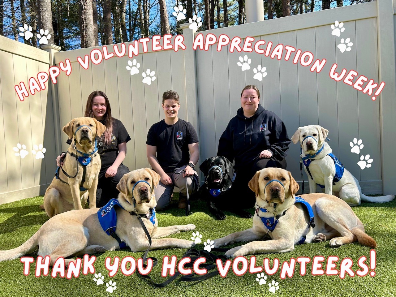 THANK YOU to our Canine Center volunteers. You take such good care of our dogs, and we so appreciate you!