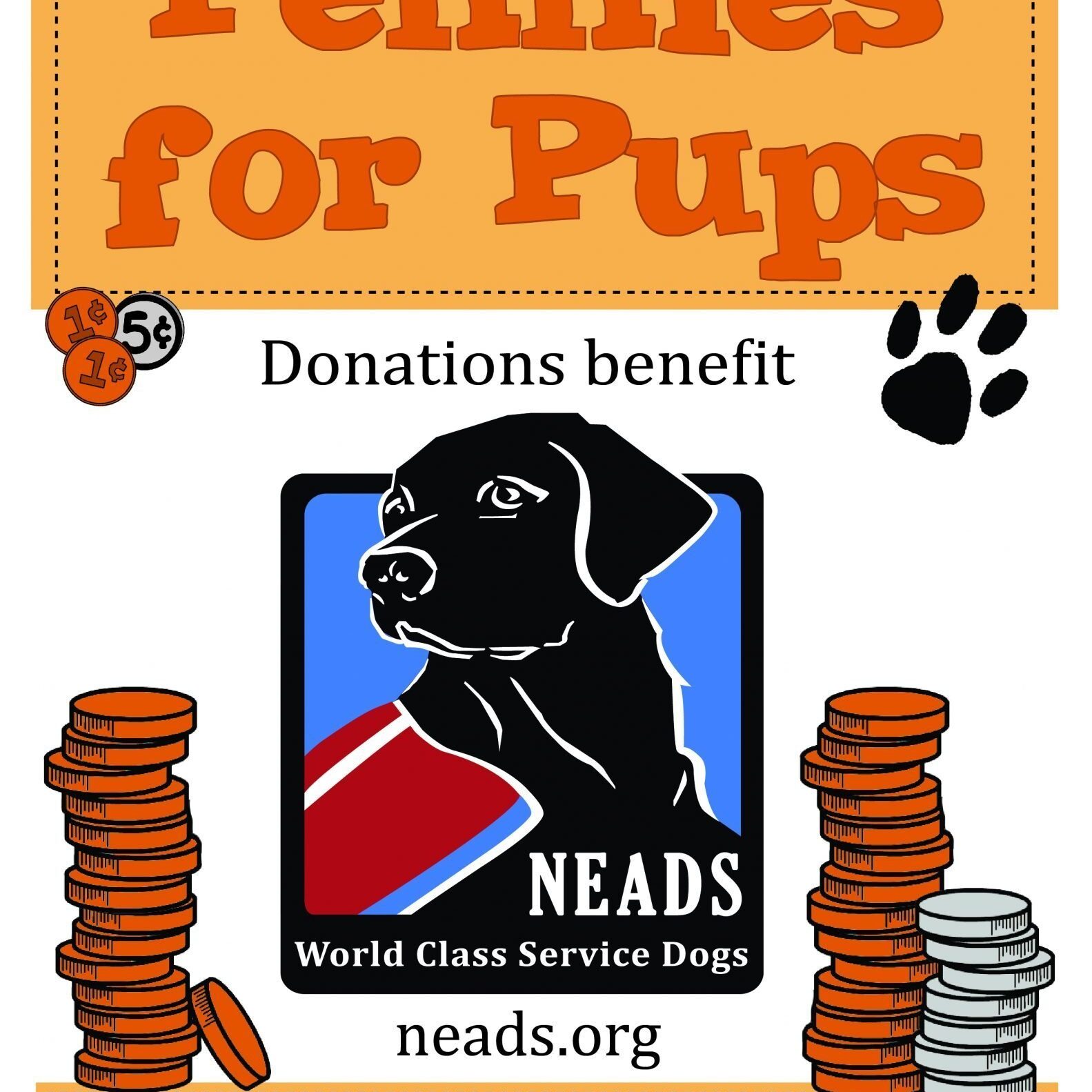 Pennies for Pups 8.5x11 sign