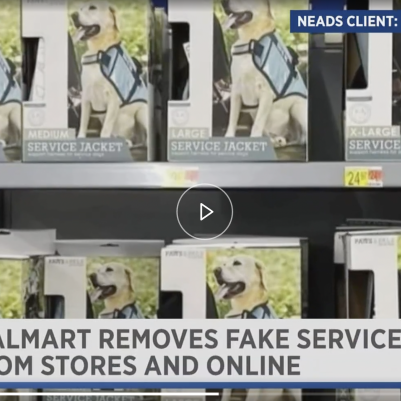 store display of fake service dog vests