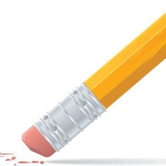 Pencil and eraser. Vector